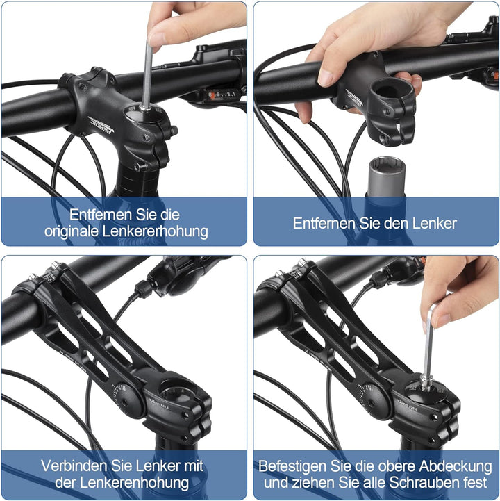 CXWXC Fahrradlenker Vorbau - Verstellbarer Aluminiumlegierungs Lenkererhöhung für MTB, Rennräder, BM