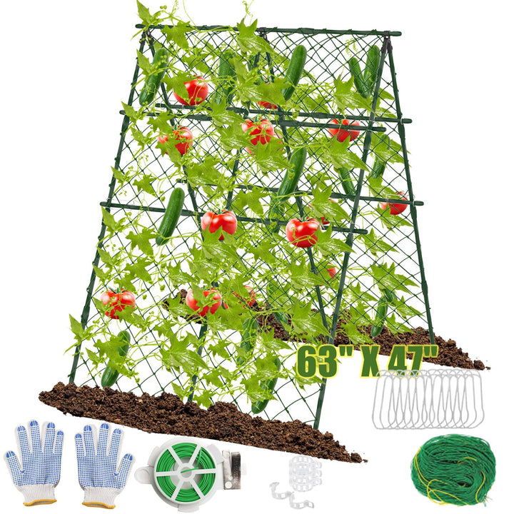 Tomaten Gurken Rankhilfe, 160 * 140 * 120cm rankgitter Metall Rankhilfe Garten Gurken Himbeeren, für