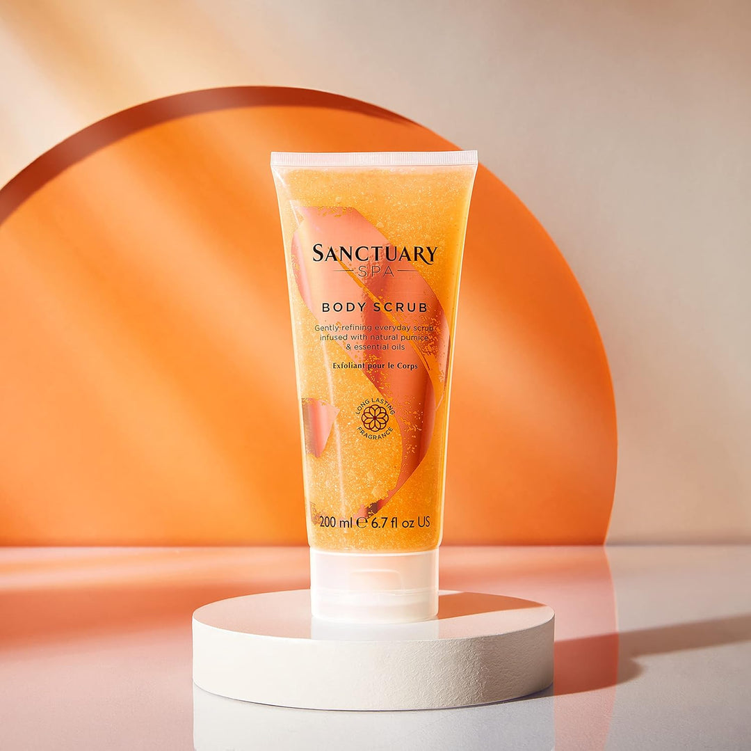 Sanctuary Spa Körperpeeling mit natürlichem Bimsstein und ätherischen Ölen, vegan und tierversuchsfr