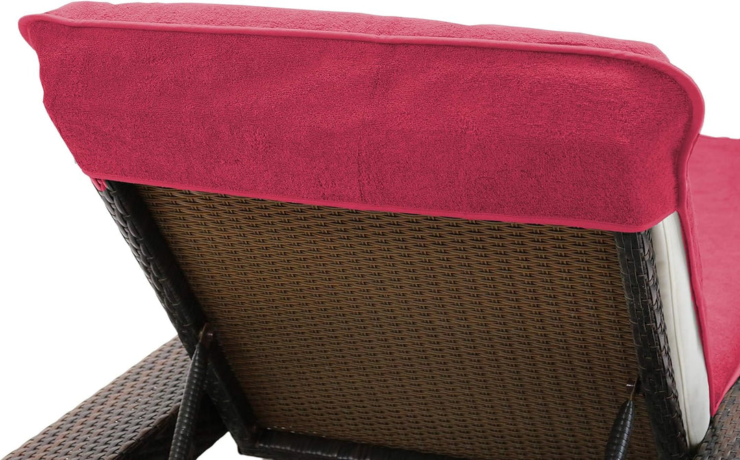 Sansibar Schonbezug für Gartenliege mit gesticktem Säbel Logo Strandliegenauflage Frottee Schonbezug