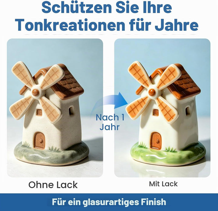 HOMY ARTY Glasur für Ton lufttrocknend, 200 ml Hochglanz-Spraylack