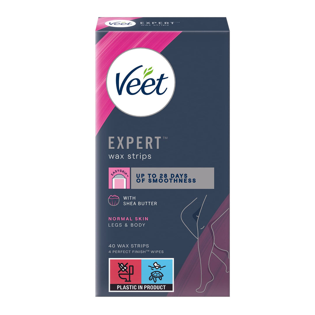 Veet Wachsstreifen für normale Haut, 40 Streifen 0.03 g (4er Pack), 0.03 g (4er Pack)