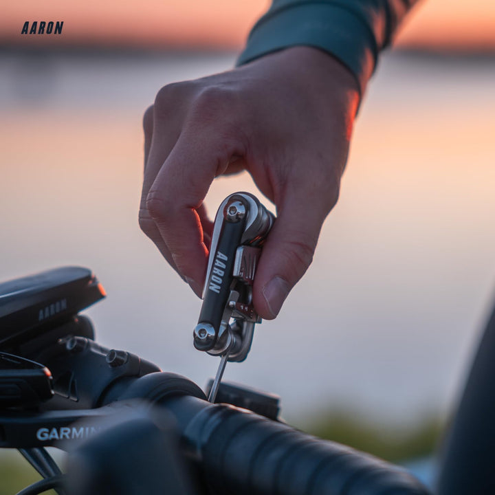 AARON Tool 20 in 1 Multitool - Fahrrad Multifunktionswerkzeug aus rostfreiem Stahl/Aluminium - faltb