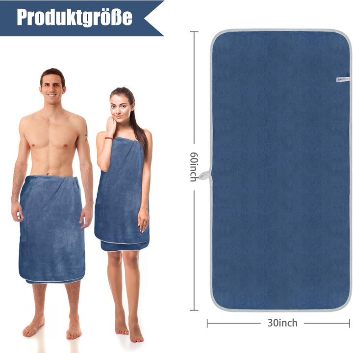 KinHwa Mikrofaser Badetuch gross XXL 76cmx152cm 2 Pack Strandtuch schnelltrocknend & Fusselfrei Saun