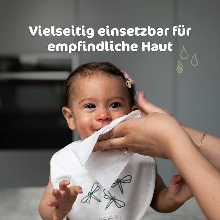 Naty XXL kompostierbare Baby Feuchttücher – Unparfümiert, 100% pflanzenbasiert, plastikfrei, hypoall