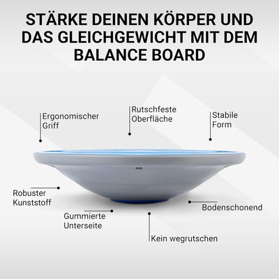 MSPORTS Balance Board Premium 40 cm Durchmesser inkl. Übungsposter und Work Out App GRATIS - Therapi