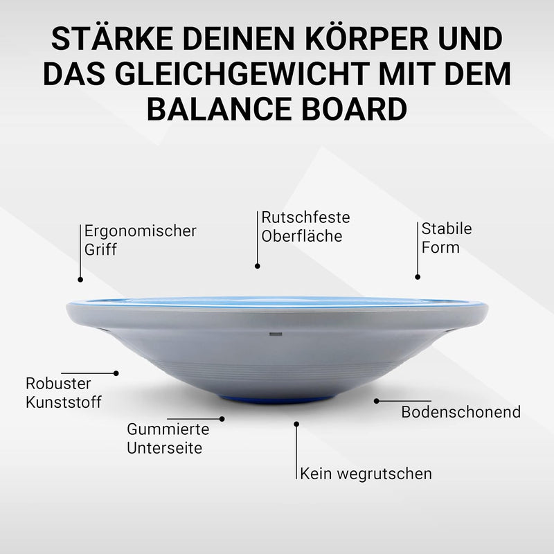 MSPORTS Balance Board Premium 40 cm Durchmesser inkl. Übungsposter und Work Out App GRATIS - Therapi