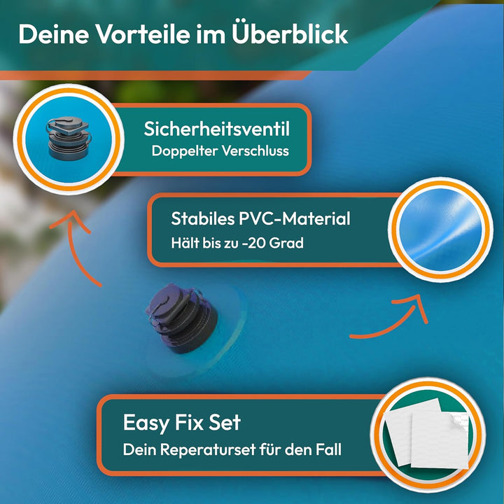 FAIRMO Das ultimative Poolkissen Winter XXL (rund) Luftkissen (4 Meter Durchmesser) für winterfeste