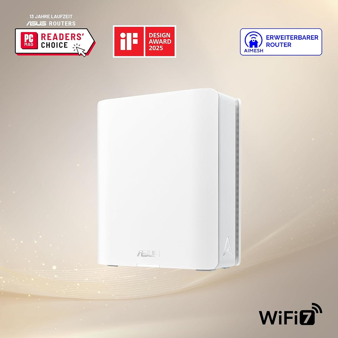 ASUS ZenWiFi BT8 Tri-Band WiFi 7 (802.11be) Smart AiMesh Extendable Router BT8 1er Pack Weiss, BT8 1