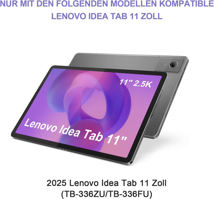IVEOPPE Hülle mit Tastatur für Lenovo Idea Tab 11" 2025, Bluetooth Abnehmbare Magnetisch QWERTZ Tast