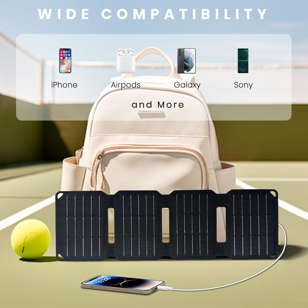 FlexSolar 10W Tragbares Solarpanel USB-A, IP67 wasserdicht & robust, mobiles Laden für Smartphones,