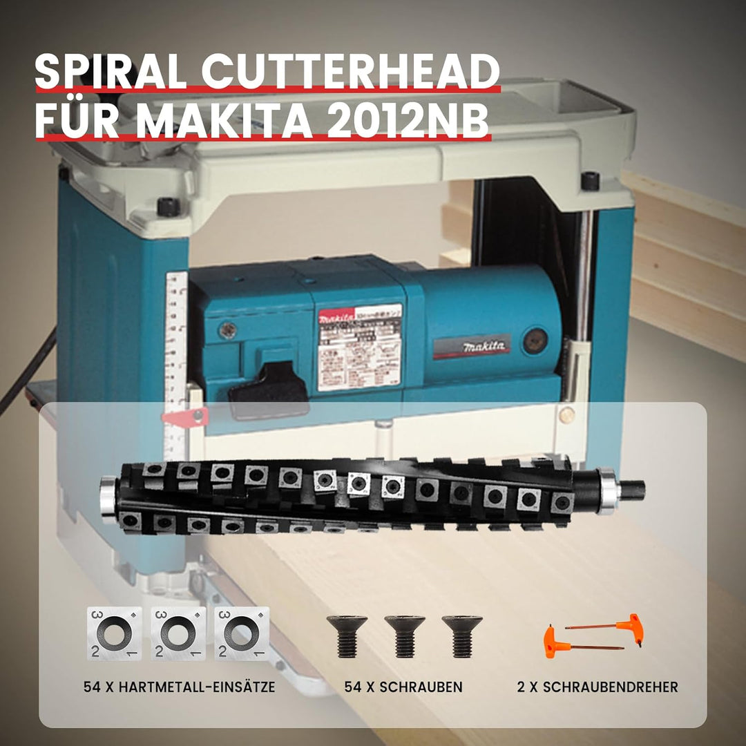 FindBuyTool Spiralmesserwelle für Makita 2012NB Dickenhobelmaschine, 12.5'' (317.5 mm) Helical Cutte