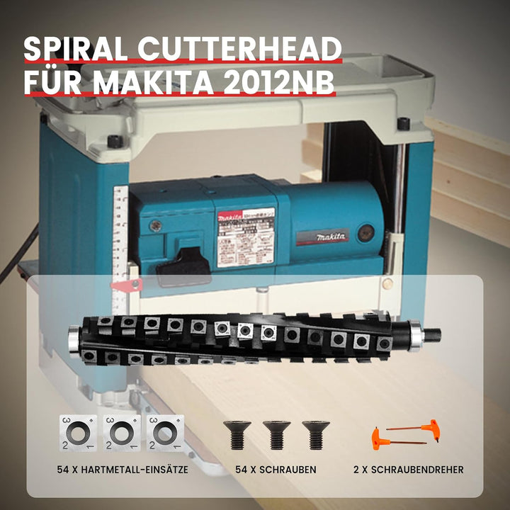 FindBuyTool Spiralmesserwelle für Makita 2012NB Dickenhobelmaschine, 12.5'' (317.5 mm) Helical Cutte