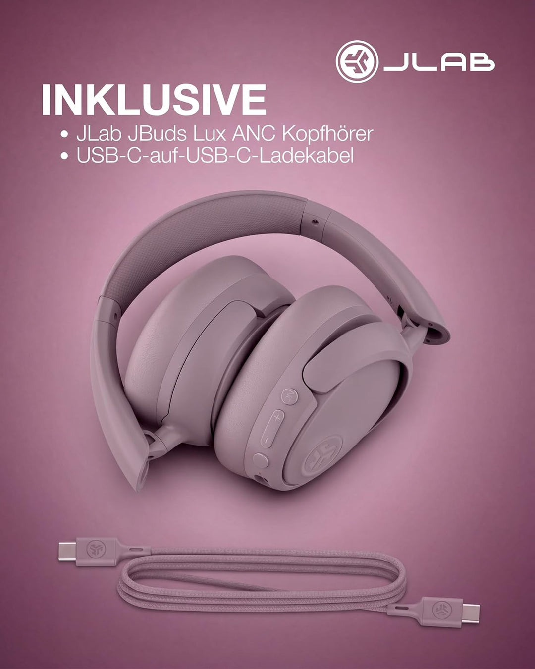 JLab JBuds LUX ANC Smart Noise Cancelling Over Ear Kopfhörer Bluetooth kabellos mit Mikrofon und akt