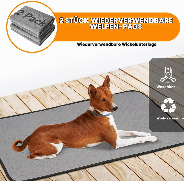 2 Stück waschbare Hunde Pee Pads wasserdichte Wiederverwendbare Pet Training Pads grosser Absorption