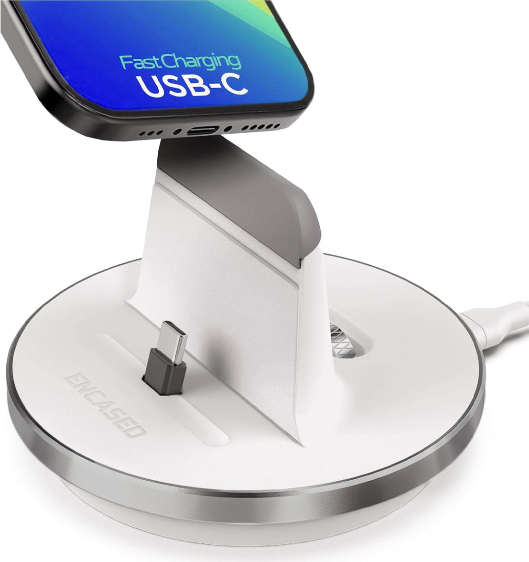ENCASED USB-C Schnell ladestation für iPhone 17, 16, 15 – Kabelgebundenes Ladegerät mit Typ-C Anschl