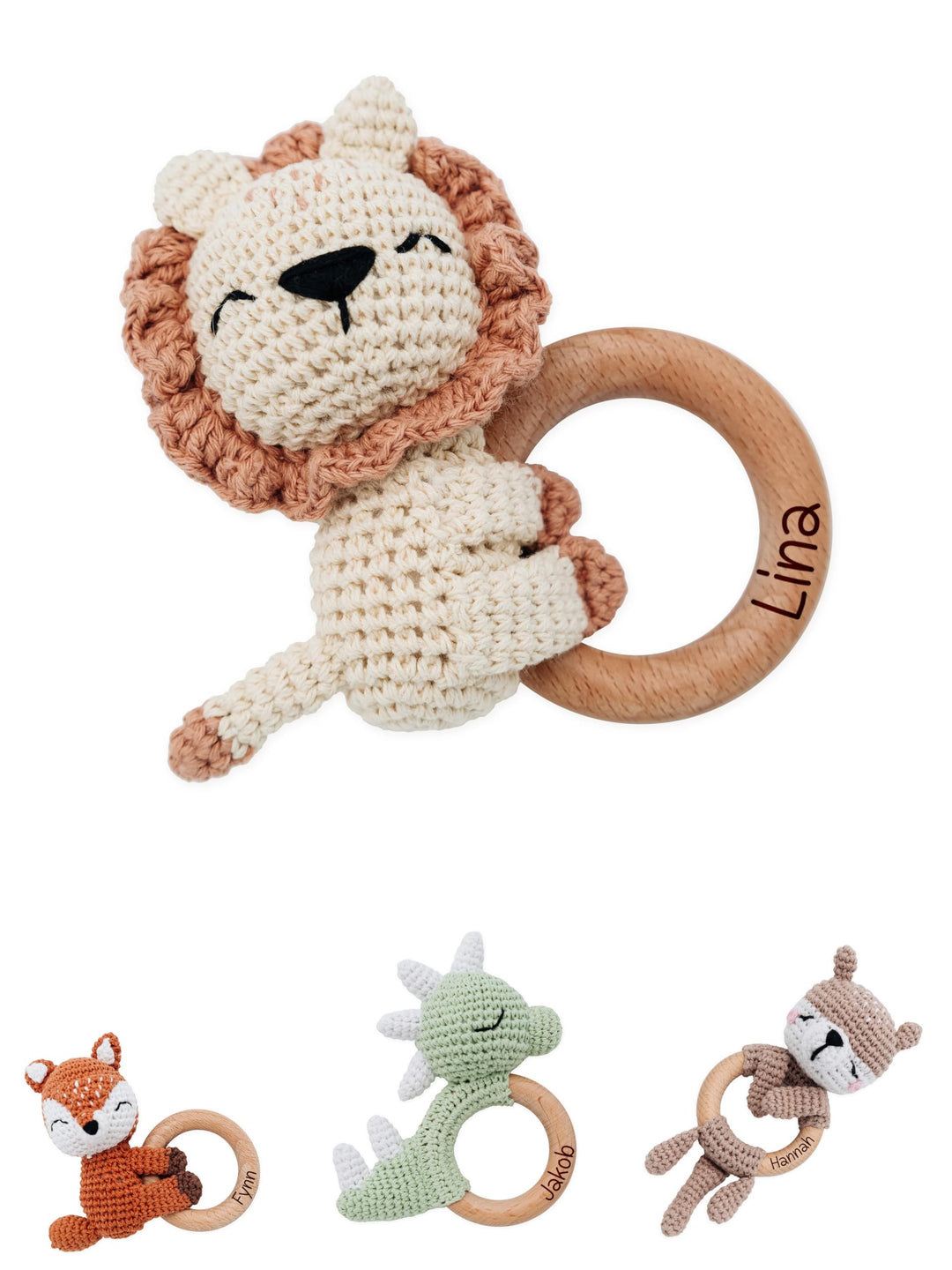 Bärenfreunde® - Personalisierter Beissring Baby - Niedlicher Greifling für Baby's ab 0 Monate - Baby