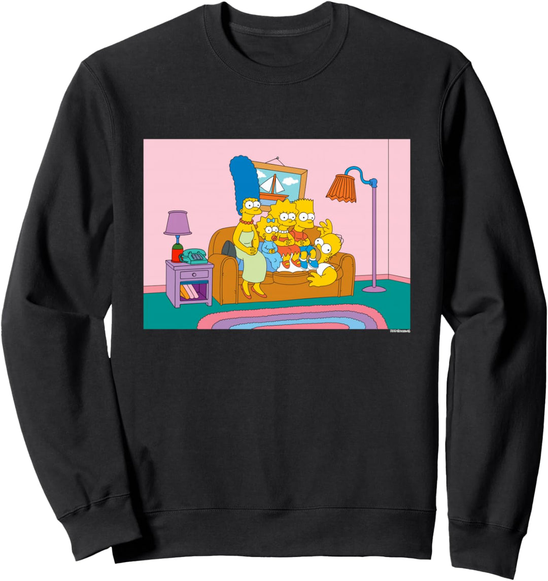 The Simpsons Marge Bart Lisa Maggie Sit on Homer Sweatshirt