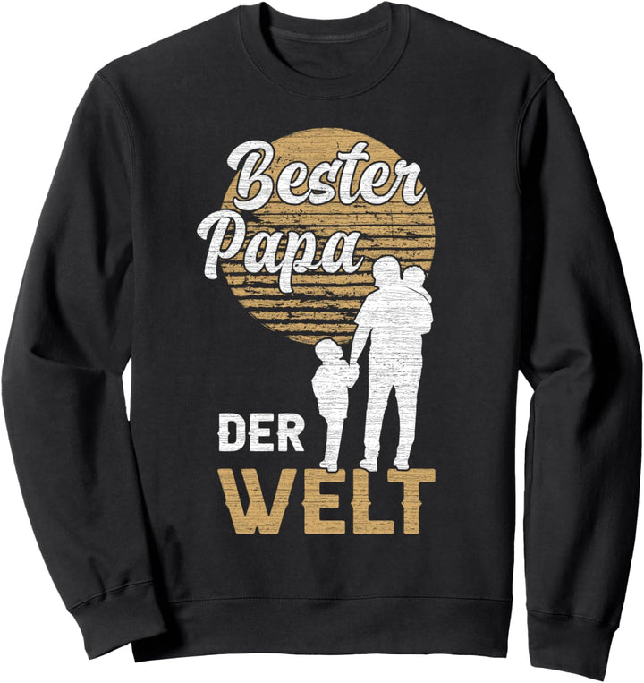 Papa, 2 Kinder, Bester Papa der Welt, Papa Vatertag Sweatshirt