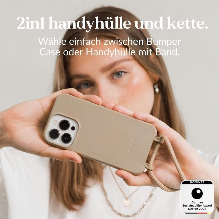 Woodcessories - Change Case, Nachhaltige Handykette abnehmbar kompatibel mit iPhone 14 Pro Hülle mit
