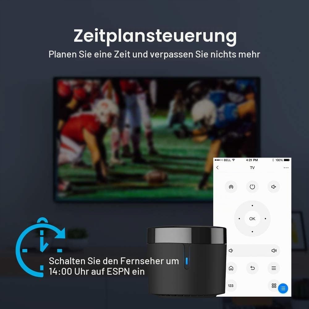 BroadLink RM4 Mini S Universal-IR-Fernbedienungs-Hub mit USB-Kabel für Temperatur-Feuchtigkeitsüberw