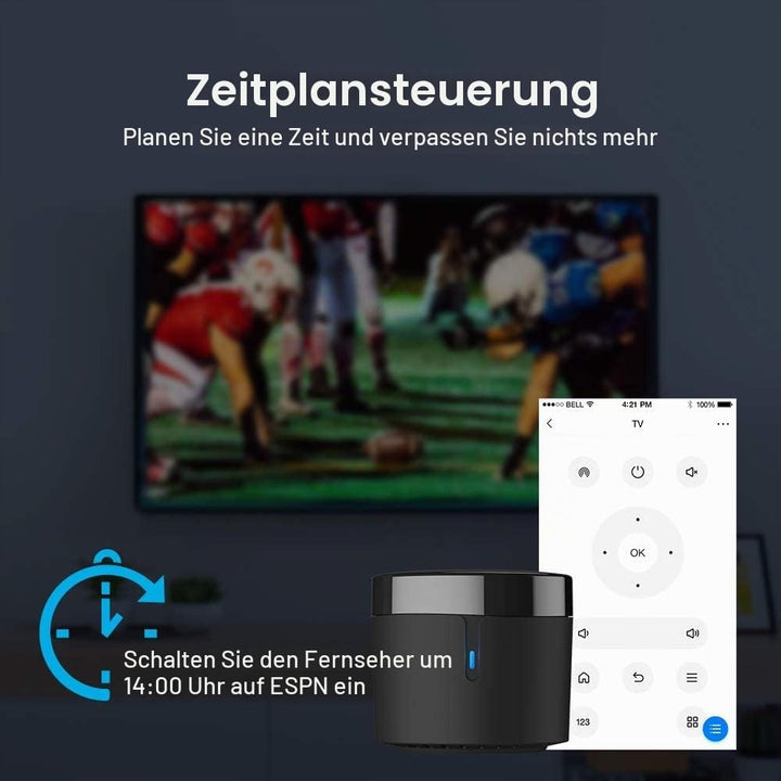BroadLink RM4 Mini S Universal-IR-Fernbedienungs-Hub mit USB-Kabel für Temperatur-Feuchtigkeitsüberw