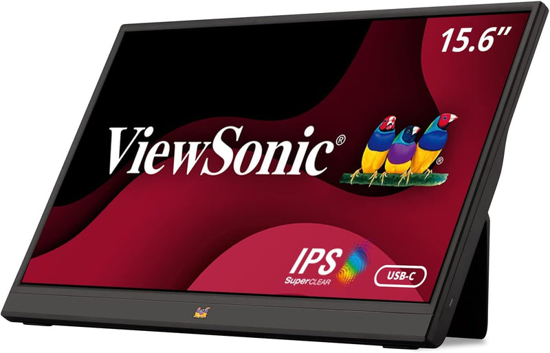 Viewsonic VA1655 40 cm (15.6 Zoll) Portabler Monitor (Full-HD, IPS-Panel, mini-HDMI, 2x USB-C für Ra