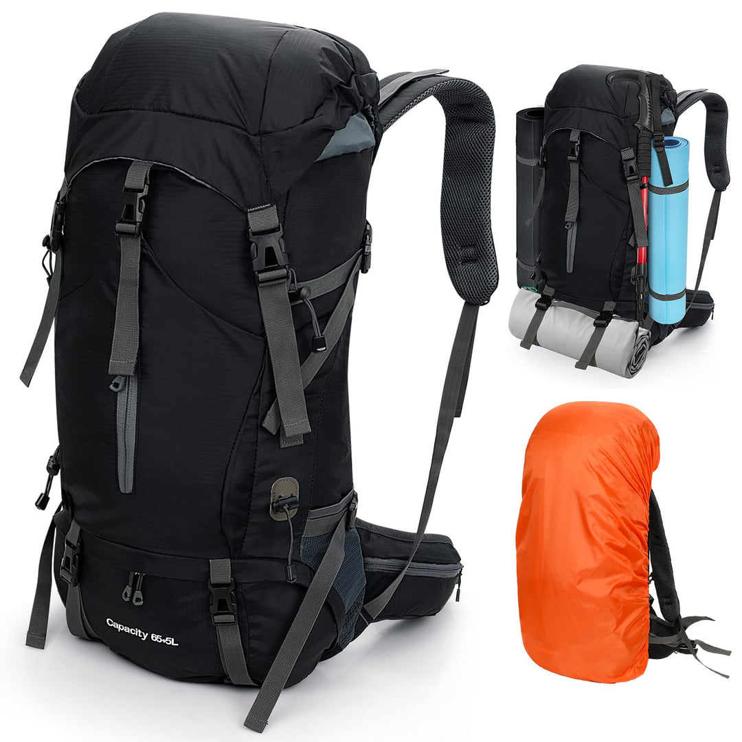 Cozary Wanderrucksack 70L Herren Damen Trekkingrucksack Outdoor Wandern Rucksack Mit Regenabdeckung,