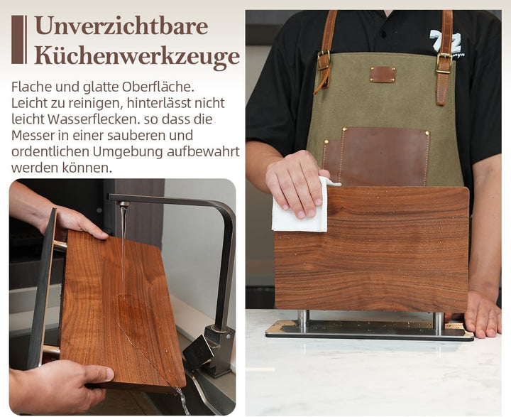 XINZUO Walnussholz Messerblock Magnetisch -Doppelseitig erhältlich -Messerhalter Magnetischer Ohne M