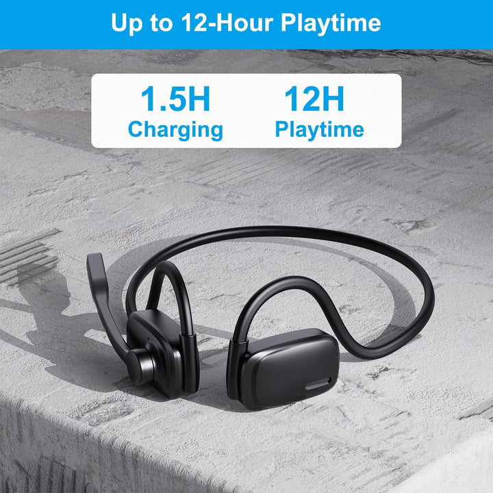 eppfun Open Ear Kopfhörer Bluetooth 5.4, Bluetooth Headset mit Noise-Cancelling Mikrofon, Wireless H