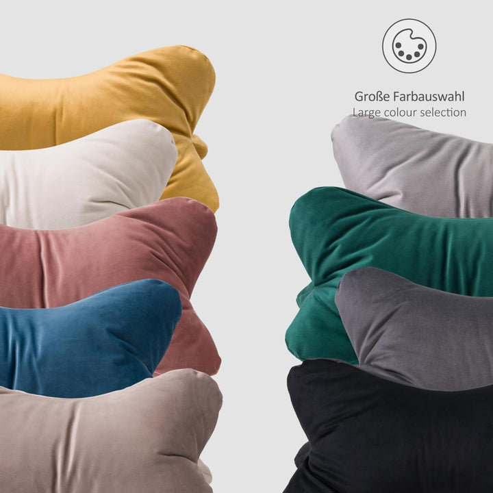 liebling Samt Lesekissen für Bett und Sofa, Bücherkissen, Lesehilfe, 40x25 cm, Leseknochen, Serie Ne