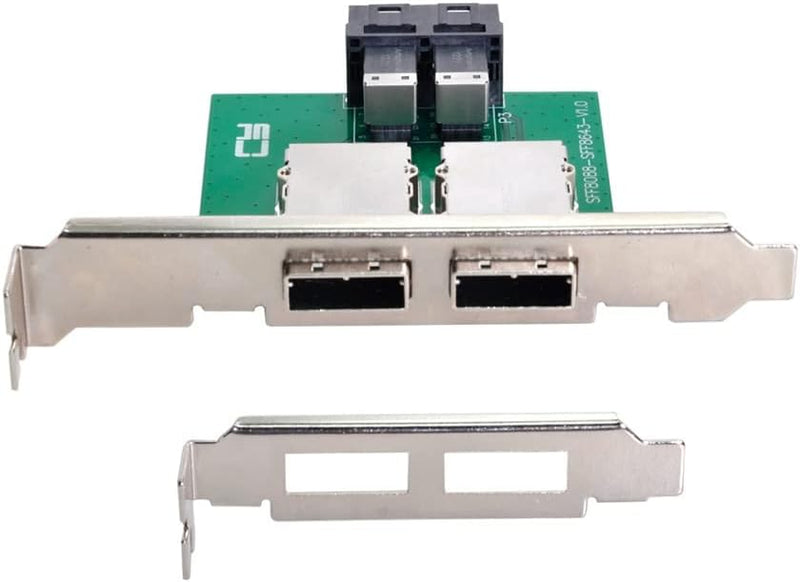 NFHK Dual Ports Mini SAS SFF-8088 zu internen SAS HD SFF-8643 PCBA Buchse Adapter mit Low-Profile-Ha