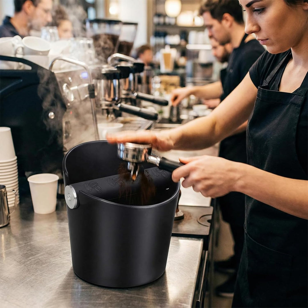 Abklopfbehälter für Siebträger, Knock Box Abklopfbehälter Kaffeesatz, Abschlagbehälter für Siebträge