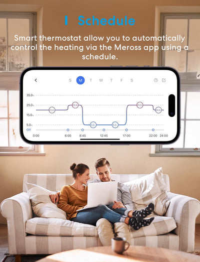 Meross smartes Heizkörperthermostat benötigt Hub, WLAN Heizungsthermostat Kompatibel mit HomeKit, Al