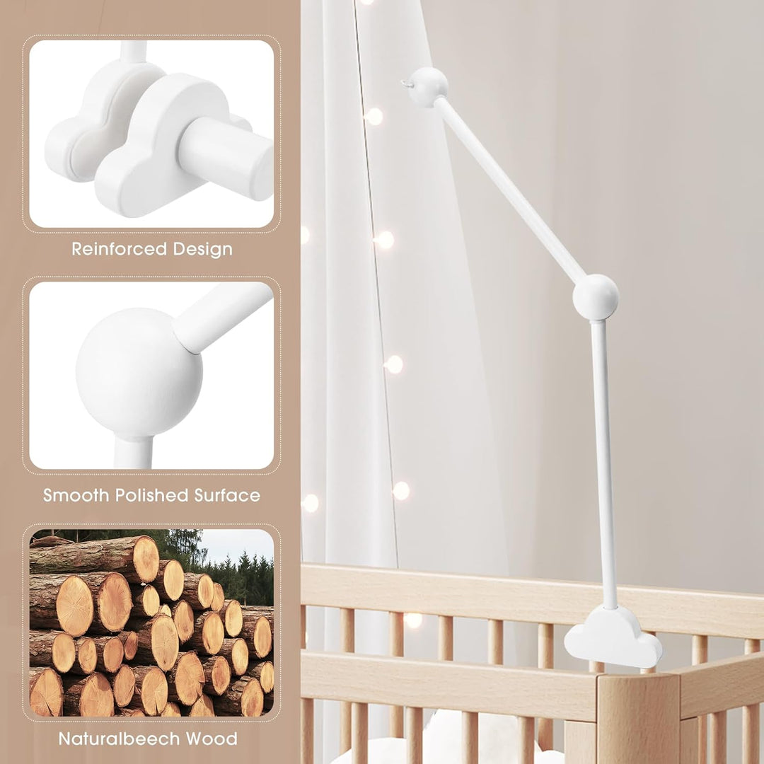 Mobile Halterung Holz für Babybett, Home Mobile Holz, abnehmbarer Baby-Mobile-Aufhänger, für Aufhäng