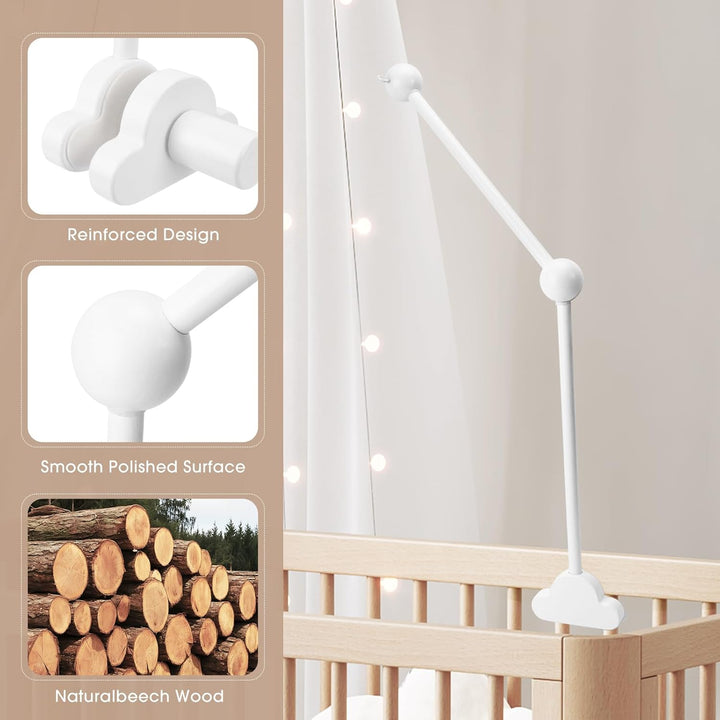 Mobile Halterung Holz für Babybett, Home Mobile Holz, abnehmbarer Baby-Mobile-Aufhänger, für Aufhäng
