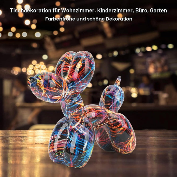 Teror Ballon-Hund-Skulptur, Ballon-Hund-Skulptur, handgefertigt, im nordischen Stil, Bunte Harz-Ball