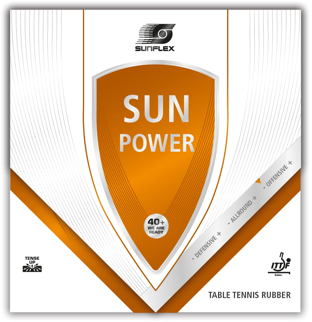 Sunflex Sun Power Tischtennis-Belag | professioneller Offensiv Belag | ITTF zugelassen | schnell und
