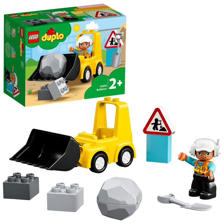 LEGO 10930 DUPLO Radlader, Spielzeug-Set mit Baufahrzeug für Kleinkinder ab 2 Jahren, Förderung der