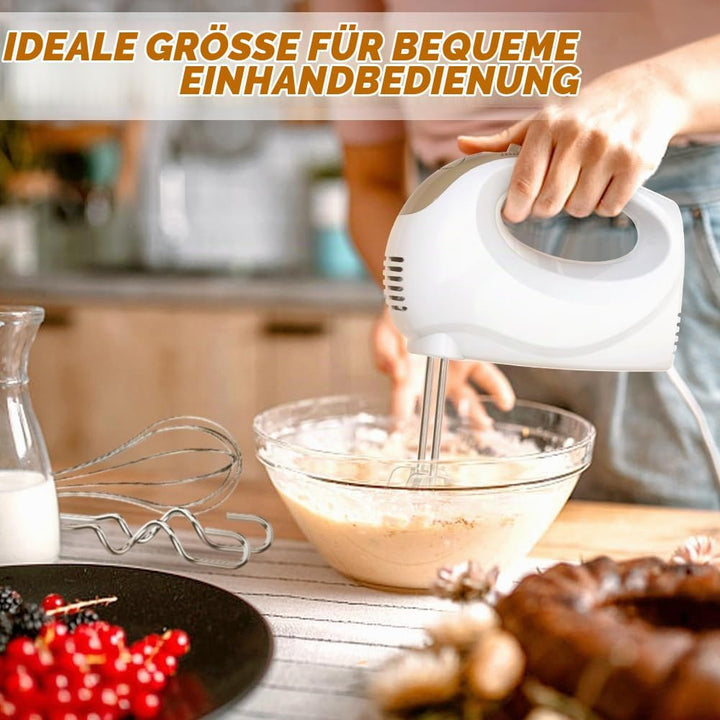 Leaflai Handrührer Elektrisch-Handrührgerät, 5 StuFen Handmixer | Enthalten 1 Schneebesen, 2 Rührbes
