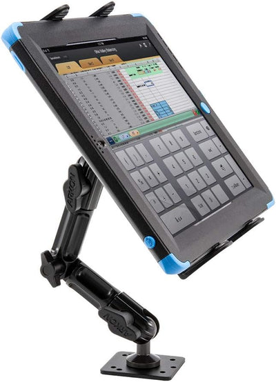 ARKON Robuste Tablet-Halterung mit verstellbarem Arm für Tischplatten, Autos, Fahrzeuge, Wände, komp