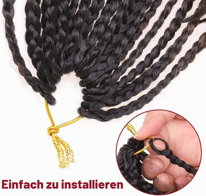 Xtrend 10Inch 8Packs Ombre Boho Box Braids Crochet Hair with Curly Ends 14strands/pack Pre Looped Bo