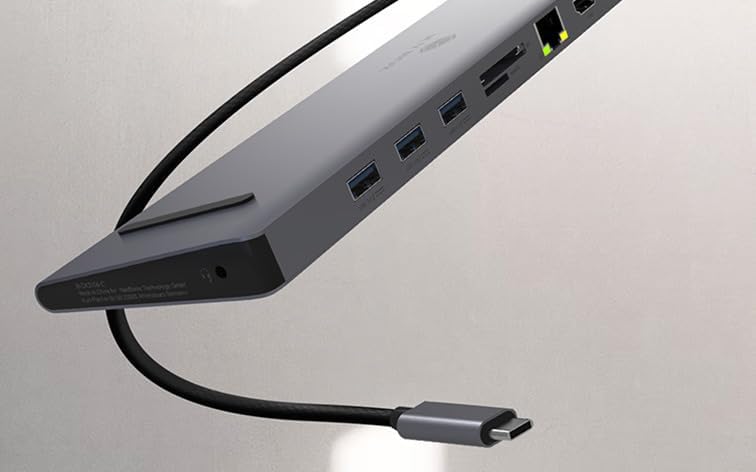 ICY Box USB-C Docking Station (11-in-1) für 2 Monitore (2X HDMI &amp; 1x VGA), 4K 60Hz, 3X USB 3.0 HUB,