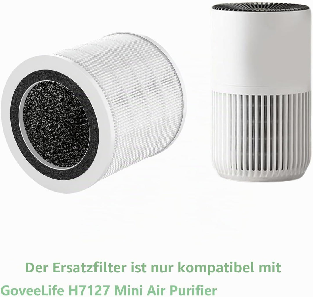 H7127 Ersatzfilter Kompatibel mit GoveeLife H7127 Mini Luftreiniger 3-in-1 H13 Ersatz HEPA Filter mi