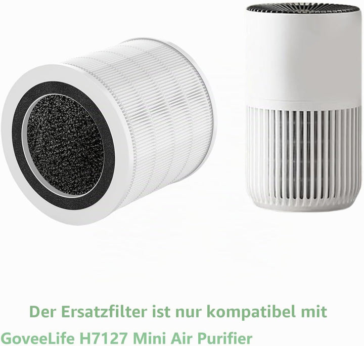 H7127 Ersatzfilter Kompatibel mit GoveeLife H7127 Mini Luftreiniger 3-in-1 H13 Ersatz HEPA Filter mi
