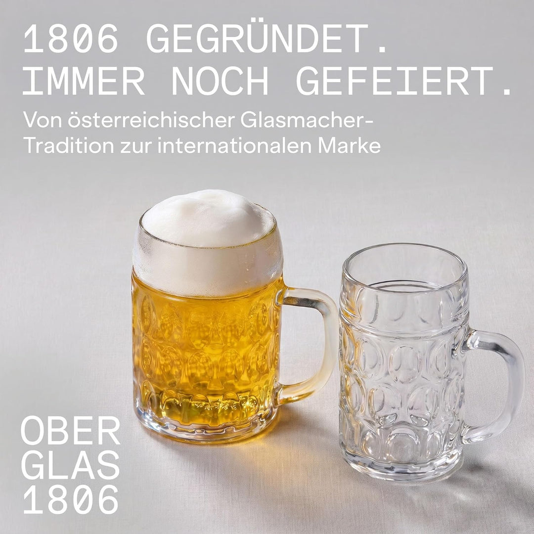 Stölzle Lausitz Bierkrug Kaiser / 6er Set Bierkrüge 0,5 Liter/Stabiler Bier Krug/Biergläser 0,5 Lite