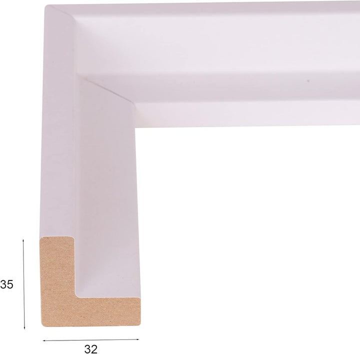 Rahmendesign24 Schattenfugenrahmen Oslo für Keilrahmenbilder und Leinwände 50x70 Weiss (matt) Schatt
