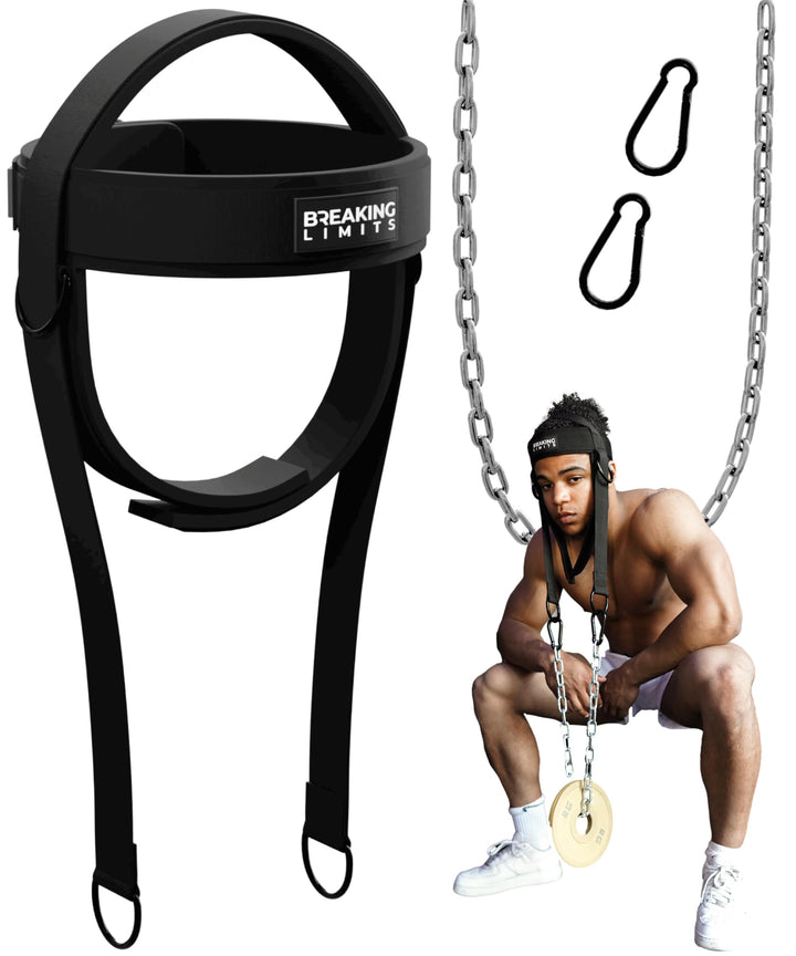 Breaking Limits Nackentrainer - Nacken-Harness mit Klettverschluss, Kopf- und Kinnriemen, Neck Train