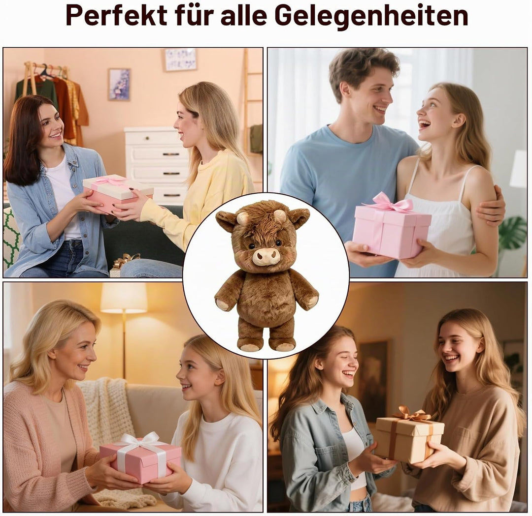 Running Cow Plush 45cm, Kuh Kuscheltier, Laufendes Kalb Plüschtier, Wildschwein Stofftier, Cartoon S