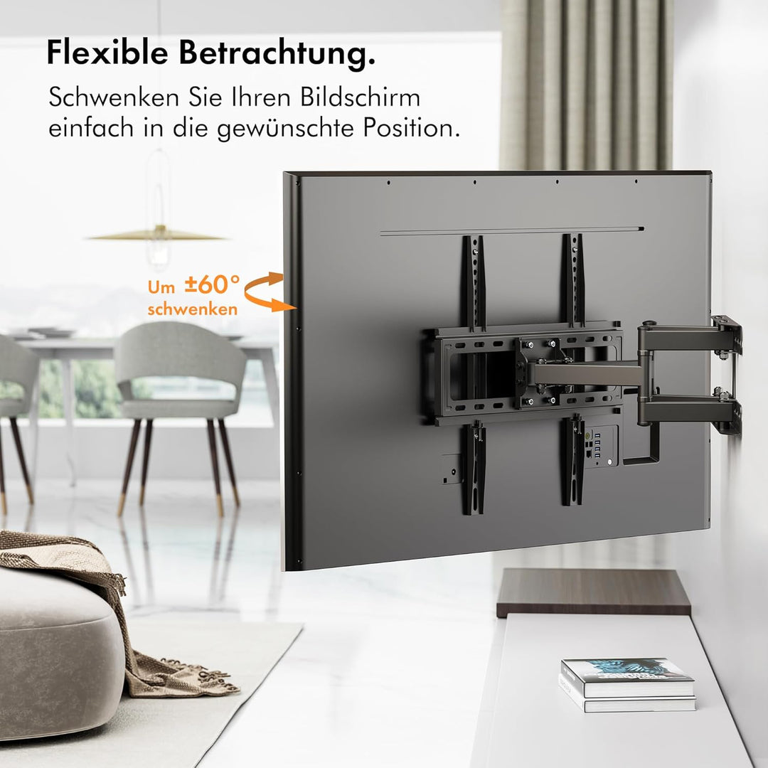 VonHaus Kipp- und Schwenkbare TV Wandhalterung für 24-65"-Bildschirme mit Wasserwaage, Max. VESA 400